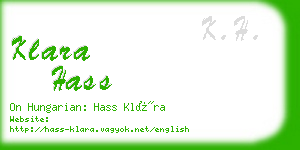 klara hass business card